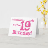 De 19e verjaardag van mijn kleindochter in het roz kaart (Gele Bloem)