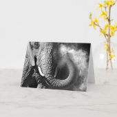 De #1-begroetende kaart van de olifant (Gele Bloem)