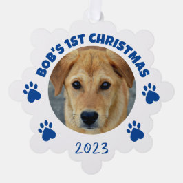 De 1e Kerstmis van de Gepersonaliseerd Hond Ornament Kaart