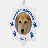 De 1e Kerstmis van de Gepersonaliseerd Hond Ornament Kaart (Links)