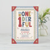 De 1e verjaardag van de heer Onederful Whimsical B Kaart (Staand voorkant)