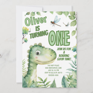 De 1e verjaardag van Dinosaur Baby is een Brullend Kaart