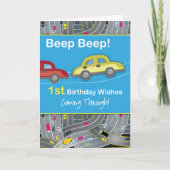 de 1st Blauwe Auto's van het Feestvarken, Kaart (Voorkant)