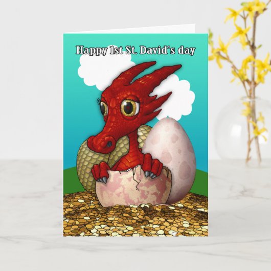 de 1st Dag van Heilige David met onlangs Kaart (Gele Bloem)