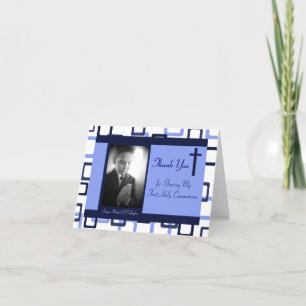 de 1st Heilige Communie dankt u - Jongen Bedankkaart