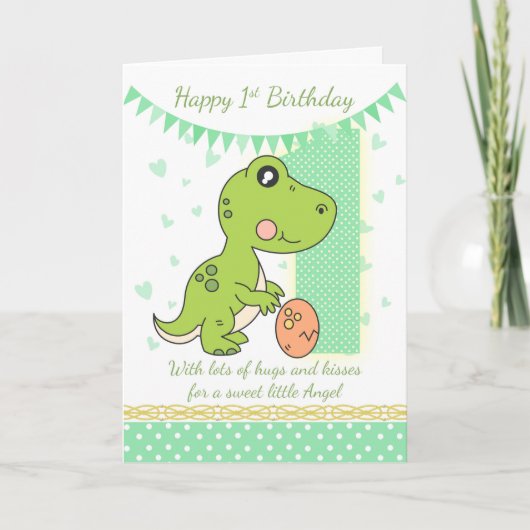 de 1st Kaart van de Dinosaurus van de Verjaardag (Voorkant)