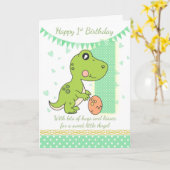 de 1st Kaart van de Dinosaurus van de Verjaardag (Gele Bloem)