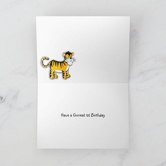 de 1st Kaart van de Verjaardag - Tijger (Binnen)