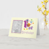 de 1st kaart van de verjaardagsfoto (Gele Bloem)