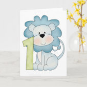 de 1st Leeuw van de Verjaardag Kaart (Gele Bloem)