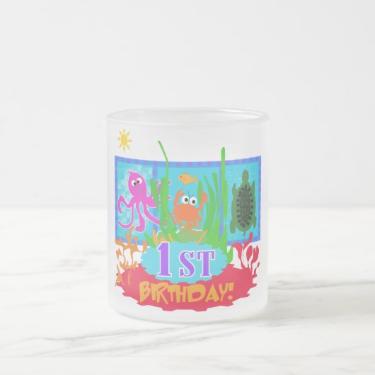 de 1st Onderzeese T-shirts van de Verjaardag van Matglas Koffiemok (Center)