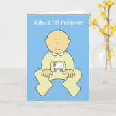 De 1st Pascha van de baby, Leuk Beeldverhaal Kaart (Gele Bloem)