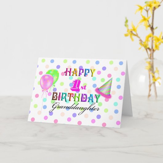 De 1st Verjaardag van de kleindochter Kaart (Gele Bloem)