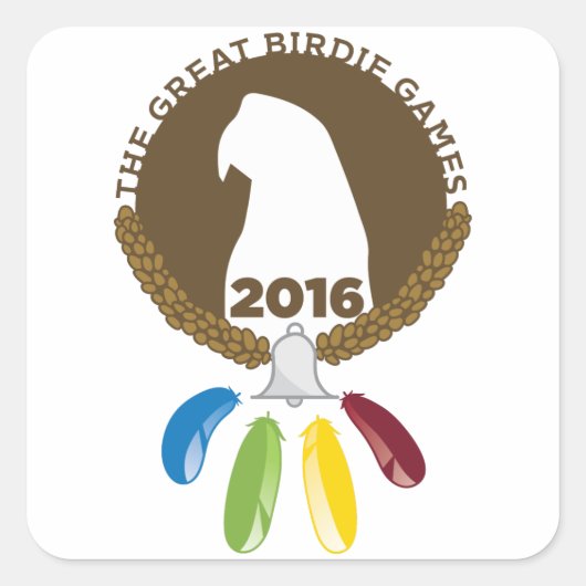 De 2016 Grote Birdie Spelen! Vierkante Sticker (Voorkant)