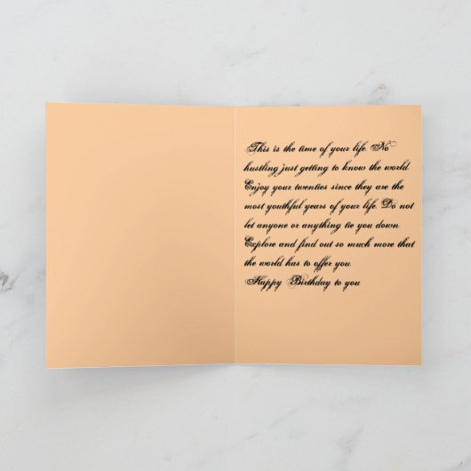 de 20ste Kaart van de Verjaardag (Binnen)