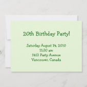 de 20ste Partij van de Verjaardag! Kaart (Achterkant)