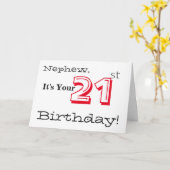 De 21e verjaardag van de neef in rood en zwart. kaart (Gele Bloem)