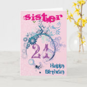 de 21ste Kaart van de Verjaardag voor Zuster (Gele Bloem)