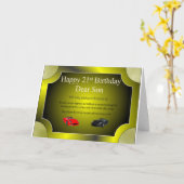 de 21ste Kaart van de Verjaardag (Zoon) (Gele Bloem)