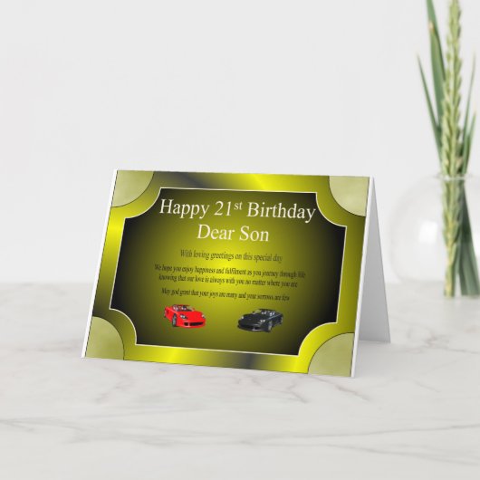 de 21ste Kaart van de Verjaardag (Zoon) (Voorkant)