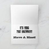 De 21ste verjaardag van de zoon, zwart en wit. kaart (Binnen)