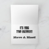 De 22e verjaardag van de zoon, zwart en wit. kaart (Binnen)