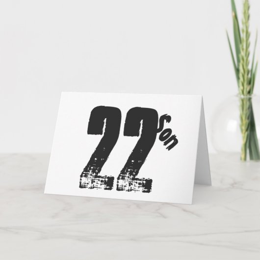 De 22e verjaardag van de zoon, zwart en wit. kaart (Voorkant)