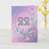 de 22ste kaart van de Verjaardag met (Gele Bloem)
