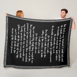 De 23e Psalm Black met White Hand Lettered Fleece Deken