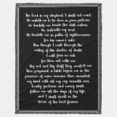 De 23e Psalm Black met White Hand Lettered Fleece Deken (Voorkant)