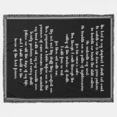 De 23e Psalm Black met White Hand Lettered Fleece Deken (Voorkant (Horizontaal))