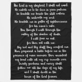 De 23e Psalm Black met White Trendy Typografie Fleece Deken (Voorkant)