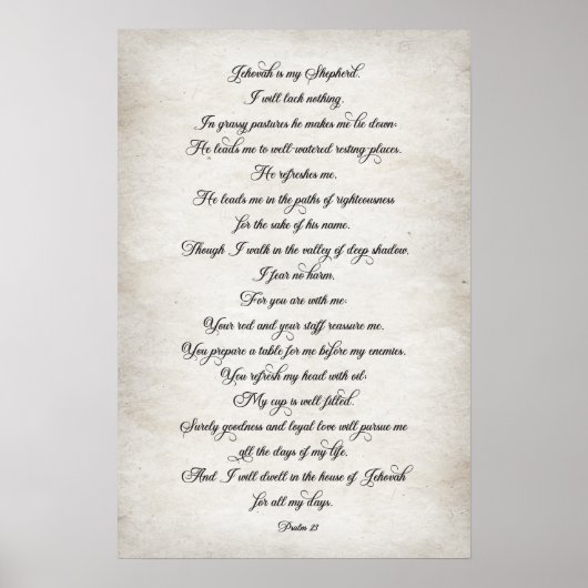 De 23e Psalm De Heer is mijn Herder Poster (Voorkant)