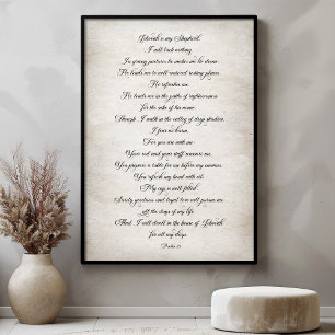 De 23e Psalm De Heer is mijn Herder Poster