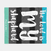 De 23e Psalm Zwart met Witte Hand Letteren Fleece Deken (Voorkant (Horizontaal))