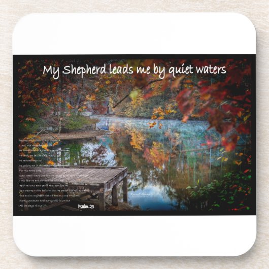 De 23ste psalm in een wandtapijt bier onderzetter (Voorkant)