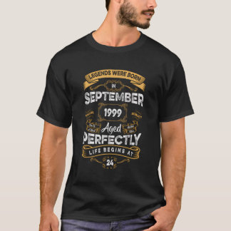 De 24e verjaardag werd geboren in september 1999 t-shirt