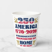 De 250ste editie van de Independence Day Paper Cup Papieren Bekers (Achterkant)