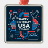 De 250ste verjaardag van Amerika Metalen Ornament (Voorkant)