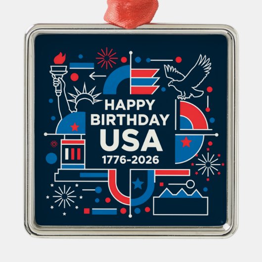 De 250ste verjaardag van Amerika Metalen Ornament (Voorkant)