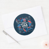 De 250ste verjaardag van Amerika Ronde Sticker (Envelop)