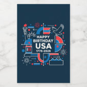 De 250ste verjaardag van Amerika Wijn Etiket (Enkel label)