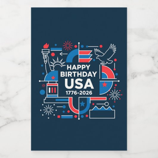 De 250ste verjaardag van Amerika Wijn Etiket (Enkel label)