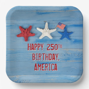 De 250ste verjaardag van de Amerikaanse zeester Papieren Bordje