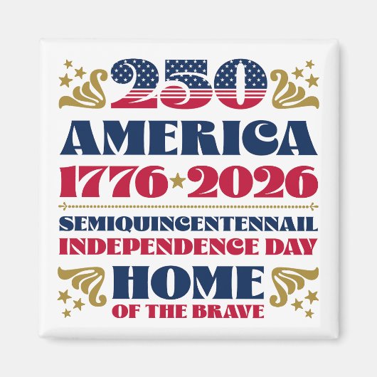 De 250ste Viering Magnet van 4 Juli in Amerika (Voorkant)