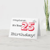 De 25e verjaardag van de neef in rood en zwart. kaart (Voorkant)