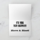 De 25ste verjaardag van de zoon, zwart en wit. kaart (Binnen)