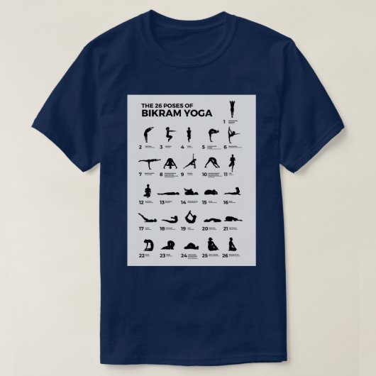De 26 pozen van Bikram Yoga T-shirt (Design voorkant)