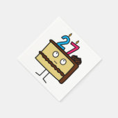de 27ste Cake van de Verjaardag met Kaarsen Servetten (Hoek)