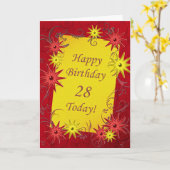 de 28ste kaart van de Verjaardag (Gele Bloem)